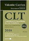 Capa do livro CLT. Coment�rios � Consolida��o das Leis Trabalhistas, EDUARDO CARRION